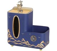 SSDDLZEQ Couvercles pour boîtes de mouchoirs Ornement de Table Basse décoratif en résine de Style Chinois élégant avec Couvercle de boîte à mouchoirs élégant(Blu)