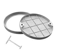 SSDDLZEQ Crochet de Levage Invisible for Plaque d'égout et Cadre, encastré Circulaire en Acier Inoxydable Ornementation de Jardin(Diameter 60cm/24in)