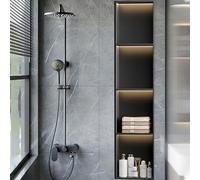 SSDDLZEQ Insert Mural encastré en Acier Inoxydable avec éclairage LED for Niche de Douche - Étagère encastrée avec Soudure Invisible Étagères de Rangement(28x120x12.5cm)