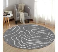 SSDDLZEQ Modèles Haut de Gamme et résistants Conception géométrique Abstraite Circulaire, Style bohème Moderne, Tapis décoratif de Salon(C,60cm)