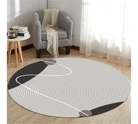 SSDDLZEQ Modèles Haut de Gamme et résistants Conception géométrique Abstraite Circulaire, Style bohème Moderne, Tapis décoratif de Salon(F,60cm)