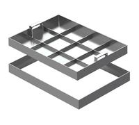 SSDDLZEQ Plaque d'égout Invisible à Cadre en Acier Inoxydable, adaptée aux allées, Cours et trottoirs. Ornementation de Jardin(50x50cm)