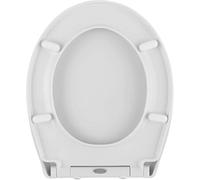 SSDDLZEQ Siège de Toilette elliptique Blanc à Fermeture coussinée avec mécanisme de dégagement Rapide et charnière réglable, Conception Standard à Joint torique
