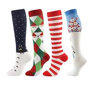 SSDH 4 Paires Chaussettes de Contention pour Femmes et Homme 20-30 mmHg, Bas de Contention, Chaussette de Compression pour le sport, la course, le cyclisme. (S/M, 06)