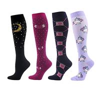 SSDH 4 Paires Chaussettes de Contention pour Femmes et Homme 20-30 mmHg, Bas de Contention, Chaussette de Compression pour le sport, la course, le cyclisme. (L/XL, 03)