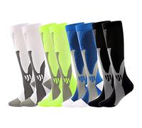 SSDH 4 Paires Chaussettes de Contention pour Femmes et Homme 20-30 mmHg, Bas de Contention, Chaussette de Compression pour la course, le sport, le cyclisme. (L/XL, 04)