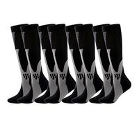 SSDH 4 Paires Chaussettes de Contention pour Femmes et Homme 20-30 mmHg, Bas de Contention, Chaussette de Compression pour la course, le sport, le cyclisme. (XXL, 07)