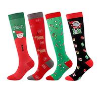 SSDH 4 Paires Chaussettes de Contention pour Femmes et Homme 20-30 mmHg, Bas de Contention, Chaussette de Compression pour le sport, la course, le cyclisme. (L/XL, 09)