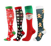 SSDH 4 Paires Chaussettes de Contention pour Femmes et Homme 20-30 mmHg, Bas de Contention, Chaussette de Compression pour le sport, la course, le cyclisme. (L/XL, 07)