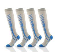 SSDH 4 Paires Chaussettes de Contention pour Femmes et Homme 20-30 mmHg, Chaussette de Compression pour le cyclisme, le sport, les varices (as4, alpha, jaspo_s, x_l, Gris01, S/M)