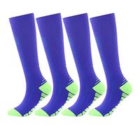 SSDH 4Paires Chaussettes de Contention pour Femmes et Homme 20-30 mmHg, Bas de Contention, Chaussette de Compression pour le Sport, les Varices et la Circulation Sanguine (L/XL, Bleu)