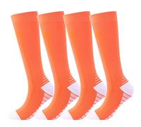 SSDH 4Paires Chaussettes de Contention pour Femmes et Homme 20-30 mmHg, Bas de Contention, Chaussette de Compression pour le Sport, les Varices et la Circulation Sanguine (S/M, Orange)