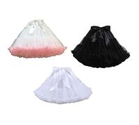 SSDH Femmes Tutu Costume Ballet Danse Multi-Layer Puffy Jupe Petticoat Tulle Tutu Jupe Jupe Tutu Femme Jupon (Blanc)
