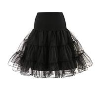 SSDH Jupe Jupon Années 50 Robe Rockabilly Jupons Crinoline pour Femmes S-2XL (Noir, L)