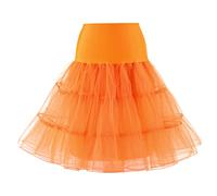 SSDH Jupe Jupon Années 50 Robe Rockabilly Jupons Crinoline pour Femmes S-2XL (Orange, S)