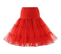 SSDH Jupe Jupon Années 50 Robe Rockabilly Jupons Crinoline pour Femmes S-2XL (Rouge, M)