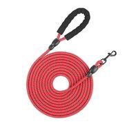 SSDH Laisse pour chien de 5 m, 10 m, 15 m, 20 m de long avec poignée confortable et mousqueton de fermeture, laisse résistante, pour chiens de taille moyenne et grande (rouge, 5 m × 10 mm)