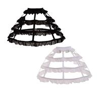 SSDH Lolita Pannier Jupe en Hoop Cage D'agitation Cerceau Crinoline Jupon Robe Sacoche Crinoline Jupon (Blanc)