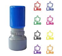 SSEELL Tampon encreur rond « Like Stamp » avec pouce vers le haut, taille d'impression 12 x 10 mm, couleur d'encre orange