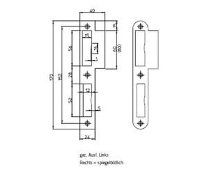 SSF SSF Plaque de fermeture à languettes 170mm DIN R 24mm inox arr. Quantité:1