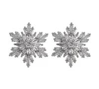SSFGSDGG Boucles d'oreilles à clip réglable en forme de flocon de neige avec strass pour casque à oreilles ouvertes, freeclip