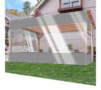 SSFMSF Bache Transparente Rideau Exterieur Terrasse avec Œillets 0,5 mm PVC Imperméable Multifonctionnelle pour Extérieur Pergola Balcon Grise Jardin. (H:2m*W:2.5m | 500g/m²) Gris + Transparent