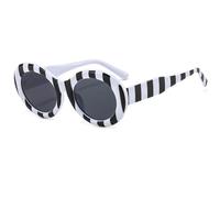 SSFVTTL Lunettes de soleil ovales rétro à rayures zébrées pour femmes, classiques, vintage, luxe, mode (C1)