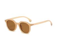 SSFVTTL Lunettes de soleil ovales tendance pour hommes et femmes, lunettes de soleil vintage pour femmes, petites lunettes de vue (marron)
