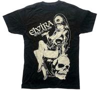 SSGTCKFM Elvira T-Shirt Skull Mistress of The Dark Black Black