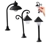 Ssguopte 3pcs Miniature Lampe de Rue Fonctionnel Mini Plastic Micro-Landscape Model Dolls House Lights for Home Dollhouse Decoration