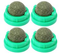 Ssguopte 4pcs Catnip Ball Odorable & Rotalt Cat Nip Ball, Safe Healthy Kitten Chew Demains Nettoyage pour Le Mur, Le Sol, Les Jambes des selles