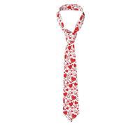 SSGVLPTO Cravate romantique pour homme avec imprimé cœur rouge - Cravate tendance formelle - Convient pour marié, témoin, voyage d'affaires, noir, taille unique