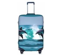 SSGVLPTO Dauphins in the sea 1 print Housse de bagage anti-rayures Housse de protection pour bagage lavable Blanc S, blanc, S