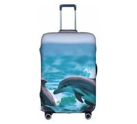 SSGVLPTO Dauphins in the sea Print Housse de bagage anti-rayures Housse de protection pour bagage lavable, blanc, Small