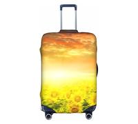 SSGVLPTO Dreamlike Sunset Of A Sunflower Field Housse de bagage imprimée Housse de protection de bagage résistante à l'usure Blanc XL, blanc, XL