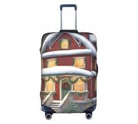SSGVLPTO Housse de bagage anti-rayures avec impression maison de village de Noël - Housse de bagage lavable - Blanc - XL, blanc, XL