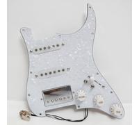 SSH Pickguard précâblé compatible avec guitare électrique de style Fender Strat, micros Alnico V Single Coil et Humbucker, fonction split de bobine, pots d'arbre en cuivre, assemblage complet du
