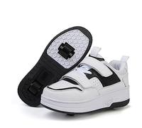 SSHFFDD Chaussures À roulettes pour 2 Roues Chaussures De Skateboard Chaussures De Sport 2 en 1 Chaussures De Course en Plein Air Multifonctionnelles, pour Jeunes Adultes(1,36 EU)