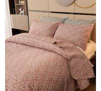 SSHFFDD Couvre-lit matelassé Ensemble de jetée Fleuri 3 pièces Dessus De Lit en Coton Double Taille Couverture matelassée Douce avec 2 taies d'oreiller(Pink)