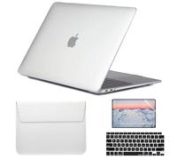 SsHhUu 4 en 1 Coque pour Macbook 12" Retina Modèle A1534, Plastique Coque Rigide Housse Étui et Couverture de Clavier & Protecteur d'écran & Sleeve pour 2015-2017 MacBook 12 Pouces, Transparent
