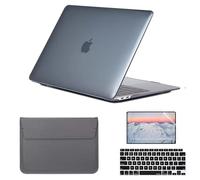 SsHhUu 4 en 1 Coque pour MacBook Air 11" Modèle A1465/A1370, Plastique Coque Rigide Housse Étui et Couverture de Clavier & Protecteur d'écran & Sleeve pour MacBook Air 11.6 Pouces, Noir