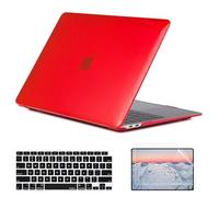 SsHhUu Coque pour MacBook Pro 15 Pouces (A1707/A1990), Plastique Coque Housse et Couverture de Clavier & Protecteur d'écran & Sleeve pour 2016 2017 2018 2019 MacBook Pro 15 avec Touch Bar/ID, Rouge