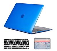 SsHhUu Coque pour MacBook Pro 16 Pouces 2020 2019 Release A2141 Con Touch Bar & Touch ID, Plastique Coque Housse et Couverture de Clavier & Protecteur d'écran & Sleeve pour Book Pro 16", Bleu Foncé