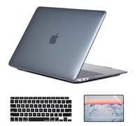 SsHhUu Coque pour MacBook Pro 16 Pouces 2020 2019 Release A2141 Con Touch Bar & Touch ID, Plastique Coque Housse et Couverture de Clavier & Protecteur d'écran & Sleeve pour Book Pro 16", Noir