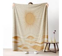 Sshjfeu Couverture 180x220 cm Minimaliste Moderne Simple, Jeté de Canapé, Plaid Soleil Ligne Vagues, Plaid Canapé Grande Taille, Couverture Polaire Flanelle Moelleuse, pour Enfant Ado