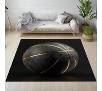 Sshjfeu Grand Tapis Basketball Thème Sportif Salon 160x230, Ball Sports Garçon Adolescent Tapis Antidérapant, À Poils Courts, Doux, Lavable en Machine, Décoration Intérieur, pour Chambre