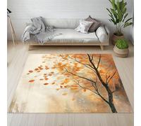 Sshjfeu Grand Tapis Feuille Automne Naturel Salon 140x200, Plantes Botanique Tapis Antidérapant, À Poils Courts, Doux, Lavable en Machine, Décoration Intérieur, pour Chambre