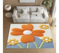 Sshjfeu Paillasson Interieur Entree 50 x 80 cm, Tapis Fleurs Impression 3D Lavable Antidérapant, Tapis Floral Mignon À Poils Court, Doux, pour l'entrée, la Porte d'entrée