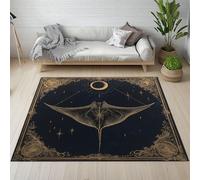Sshjfeu Paillasson Interieur Entree 50 x 80 cm, Tapis Raie Manta Gothique Bohême Ciel Étoilé Lavable Antidérapant, Tapis Boho Lune À Poils Court, Doux, pour l'entrée, la Porte d'entrée