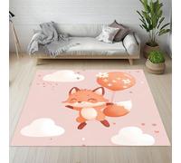 Sshjfeu Paillasson Interieur Entree 50 x 80 cm, Tapis Renard Dessin Animé Lavable Antidérapant, Tapis Animaux Mignon Kawaii À Poils Court, Doux, pour l'entrée, la Porte d'entrée